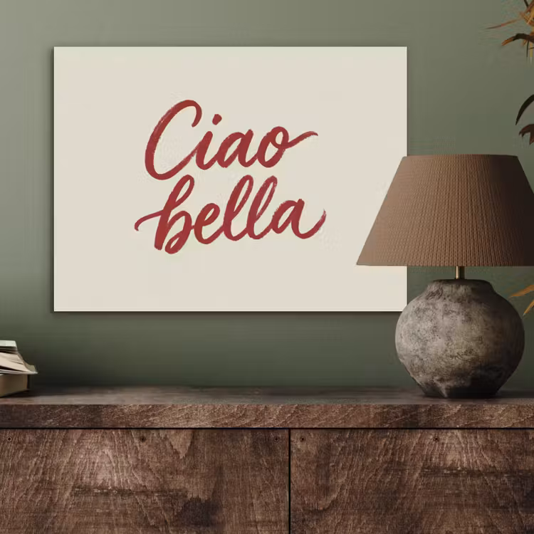 Ciao bella - Rood - Wit - Minimalistisch PET vilt klein -sfeer2
