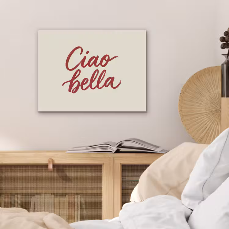 Ciao bella - Rood - Wit - Minimalistisch PET vilt klein -sfeer3