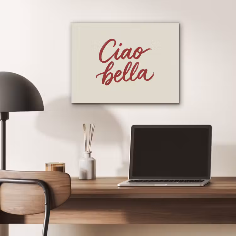 Ciao bella - Rood - Wit - Minimalistisch PET vilt klein -sfeer5