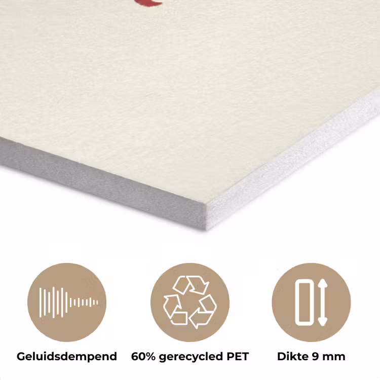 Ciao bella - Rood - Wit - Minimalistisch PET vilt klein -closeup_NL