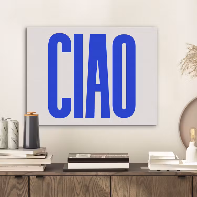 Ciao - Hoofdletters - Blauw - Minimalistisch PET vilt klein -sfeer1