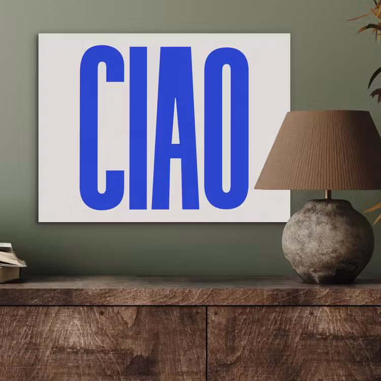 Ciao - Hoofdletters - Blauw - Minimalistisch PET vilt klein -sfeer2