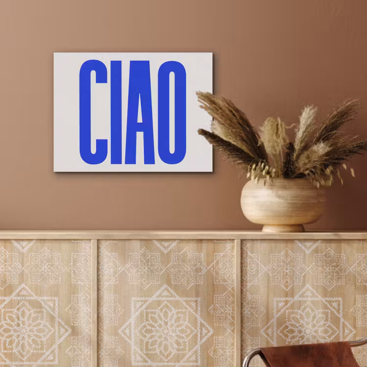 Ciao - Hoofdletters - Blauw - Minimalistisch PET vilt klein -sfeer4