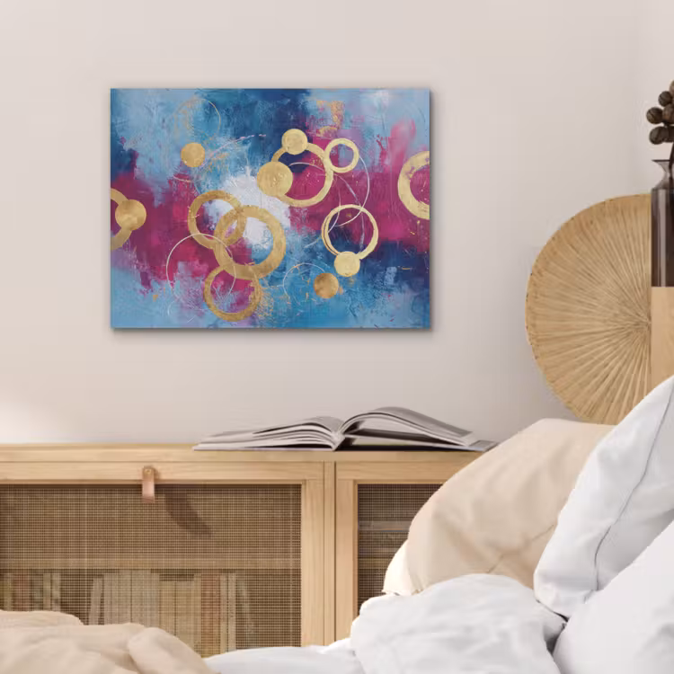 Cirkels - Goud - Abstract PET vilt klein -sfeer3