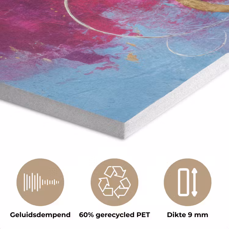 Cirkels - Goud - Abstract PET vilt klein -closeup_NL