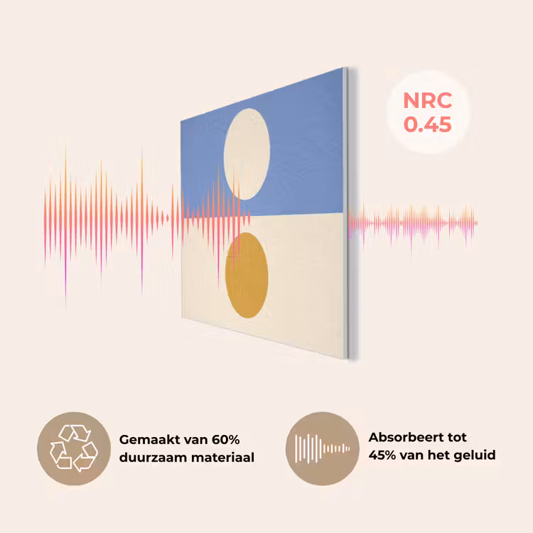 Cirkels - Symmetrisch - Wit - Blauw- Geel PET vilt klein -USP_NL