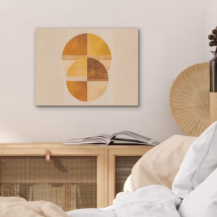 Cirkels - Geel - Minimalistisch PET vilt klein -sfeer3