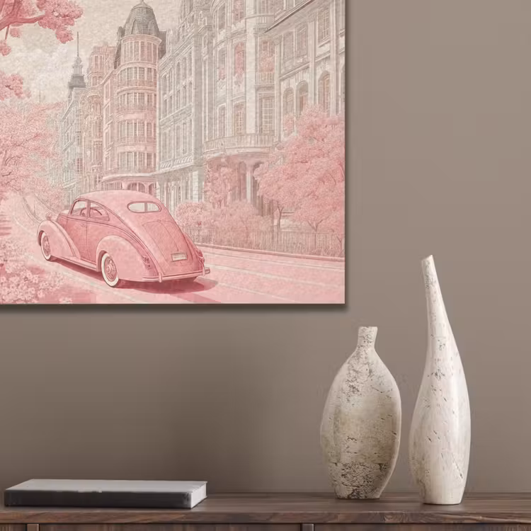 City - Car - Pink PET vilt klein -sfeer6_closeup
