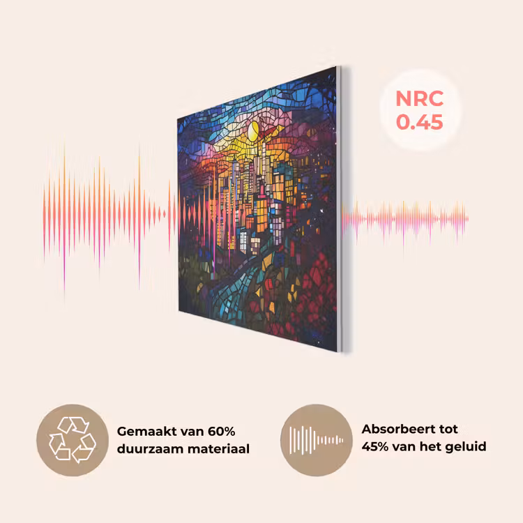 Stad - Maan - Mozaïek - Kleurrijk PET vilt klein -USP_NL