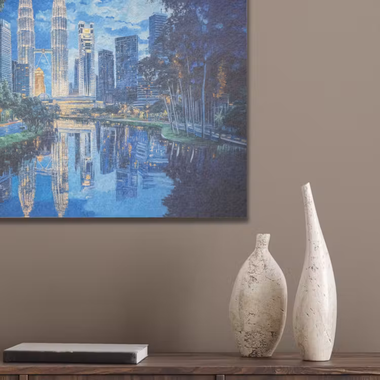 Stad Kuala Lumpur - Skyline - Wolkenkrabbers - Water PET vilt klein -sfeer6_closeup