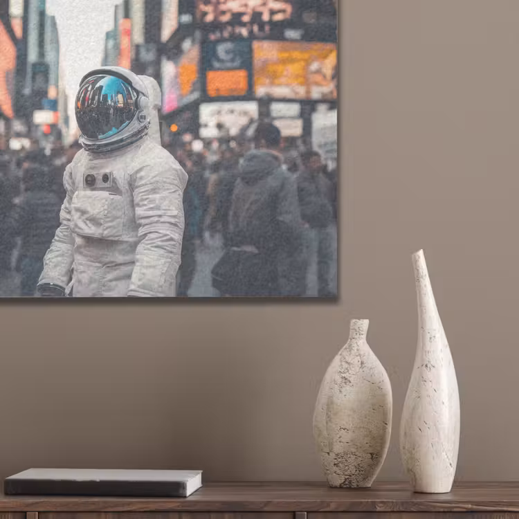 Stad - Mensen - Astronaut - Wit PET vilt klein -sfeer6_closeup