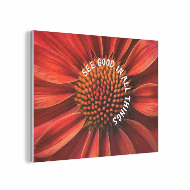 Close up - Bloem - Quote - Rood PET vilt klein -3d