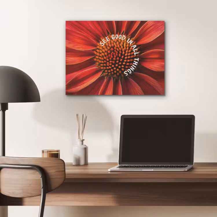 Close up - Bloem - Quote - Rood PET vilt klein -sfeer5