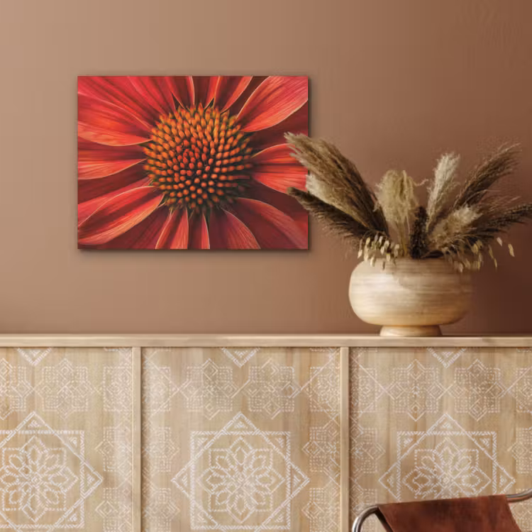Close up - Bloem- Rood PET vilt klein -sfeer4