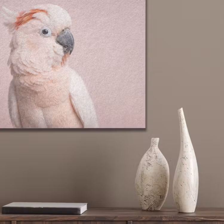 Kaketoe - Portret - Roze PET vilt klein -sfeer6_closeup