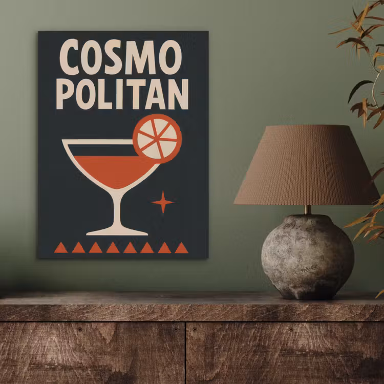 Cocktail - Zwart - Illustratie PET vilt klein -sfeer2