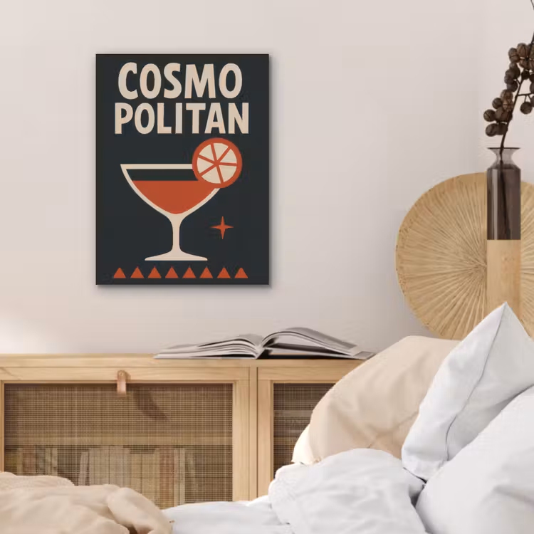 Cocktail - Zwart - Illustratie PET vilt klein -sfeer3