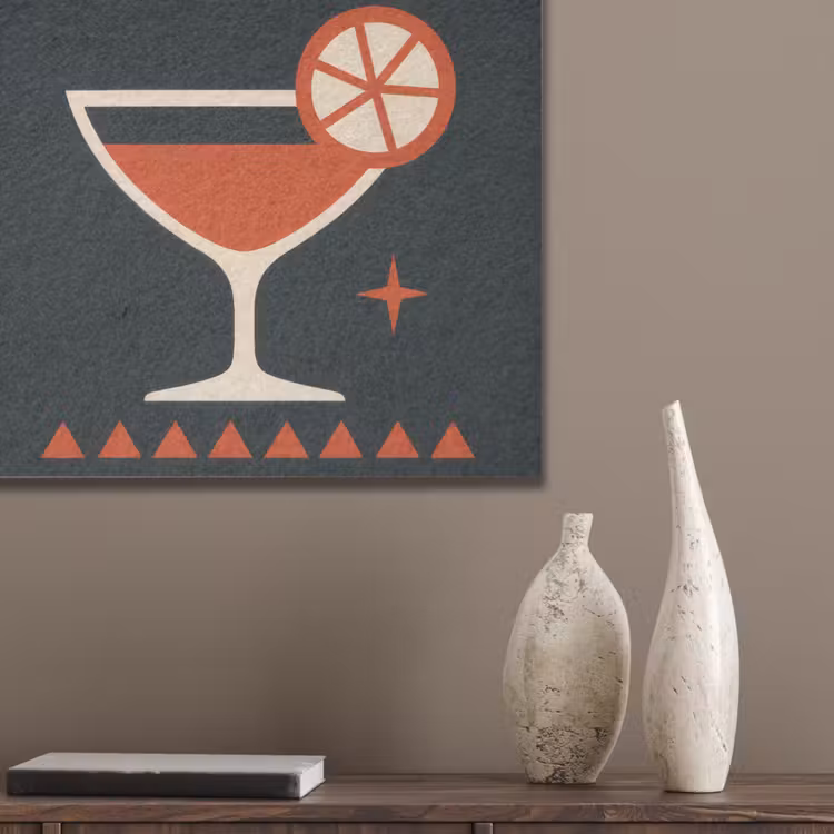 Cocktail - Zwart - Illustratie PET vilt klein -sfeer6_closeup