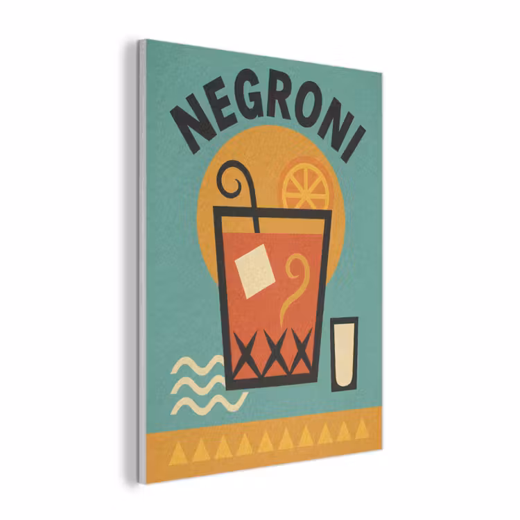 Cocktail - Negroni - Art - Sinaasappel PET vilt klein -3d