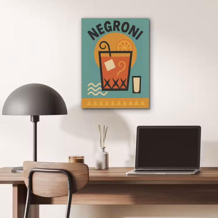 Cocktail - Negroni - Art - Sinaasappel PET vilt klein -sfeer5