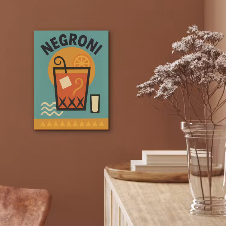 Cocktail - Negroni - Art - Sinaasappel PET vilt klein -sfeer4