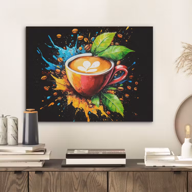 Koffie - Graffiti - Drinken - Abstract PET vilt klein -sfeer1