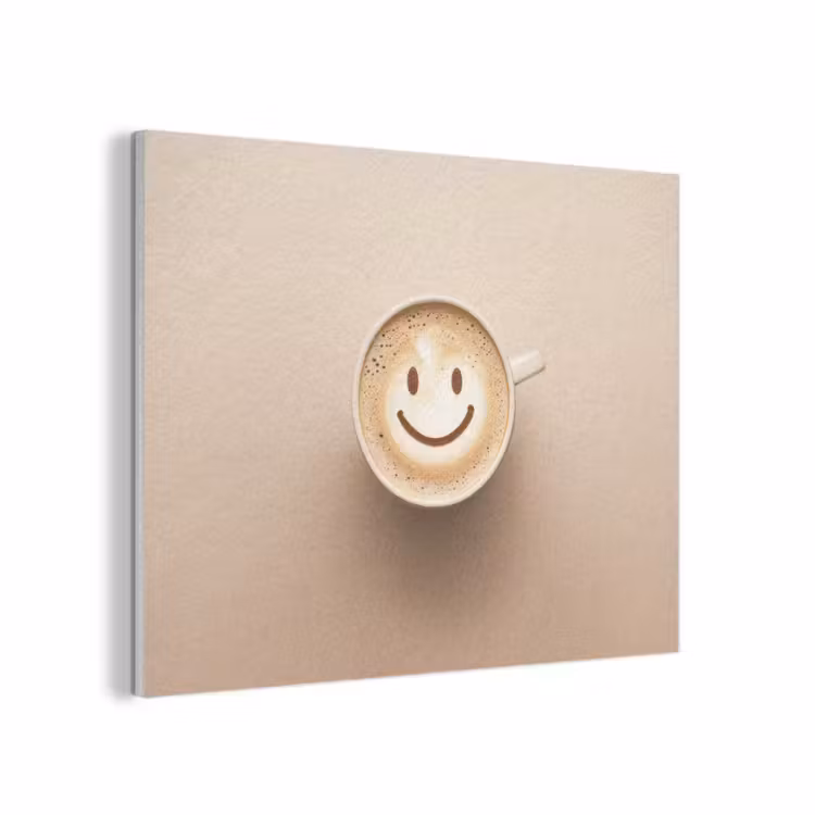 Koffie - Melkschuim - Lach - Beige PET vilt klein -3d