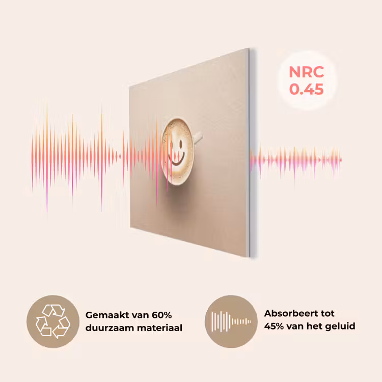 Koffie - Melkschuim - Lach - Beige PET vilt klein -USP_NL
