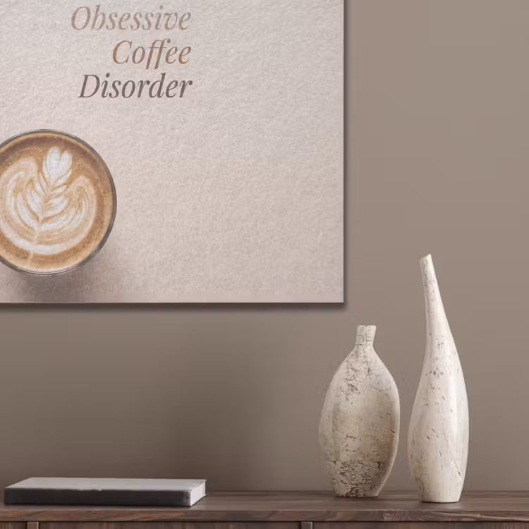 Koffie - Obessive Coffee Disorder - Beige PET vilt klein -sfeer6_closeup