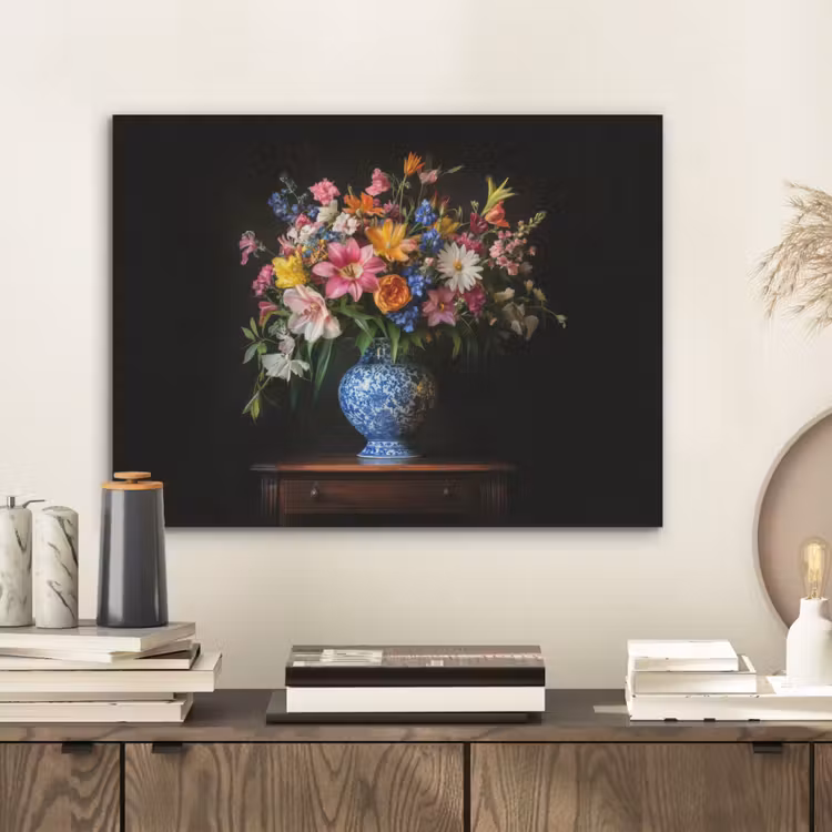 Kleur - Vaas - Bloemen - Boeket PET vilt klein -sfeer1