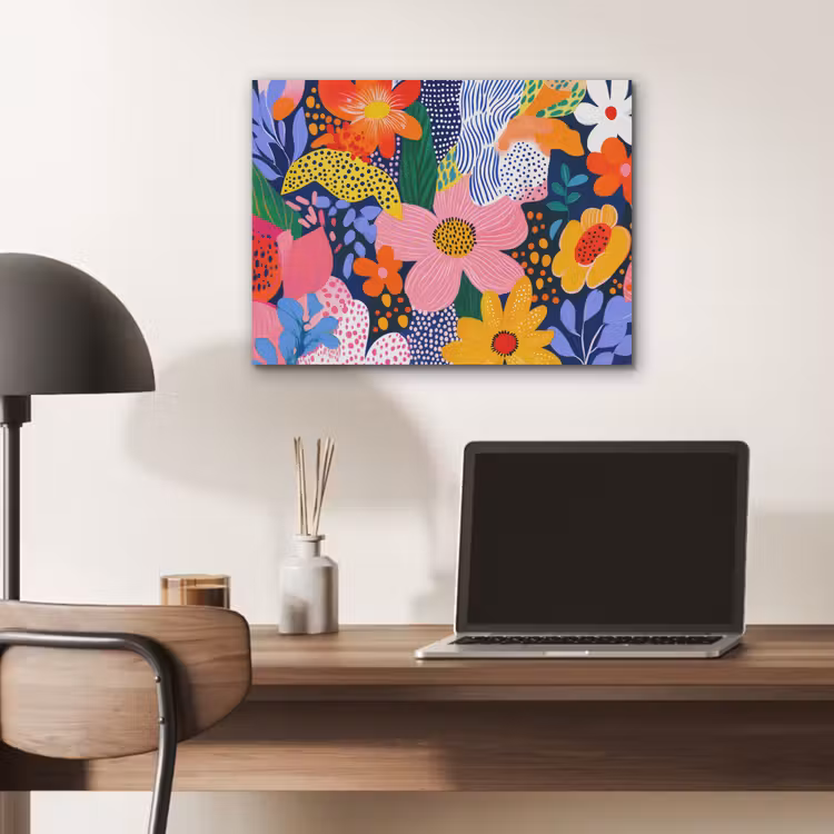 Kleurrijk - Bloemen - Abstract - Stippen PET vilt klein -sfeer5