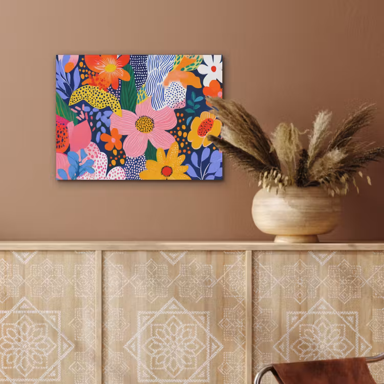 Kleurrijk - Bloemen - Abstract - Stippen PET vilt klein -sfeer4
