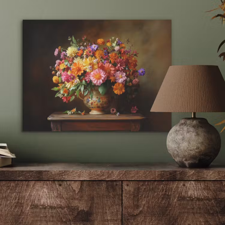 Kleuren - Boeket - Vaas - Hout PET vilt klein -sfeer2