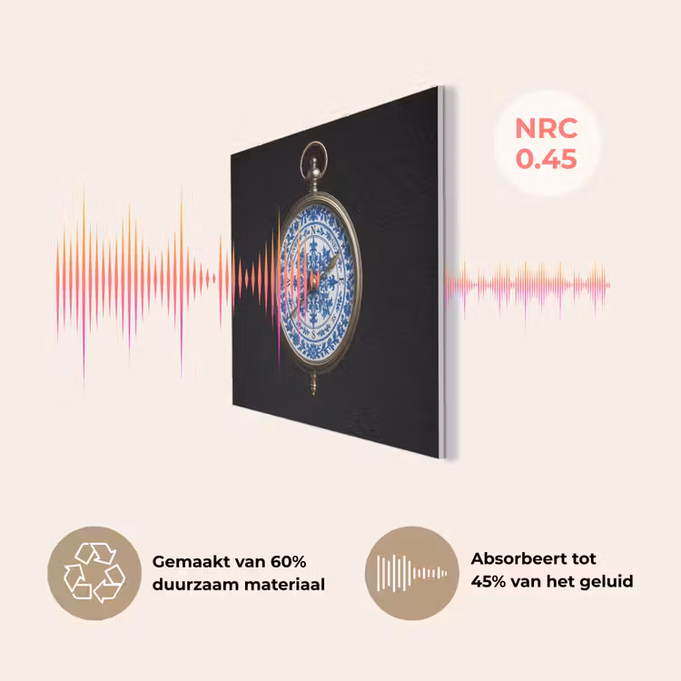 Kompas - Delfts blauw - Zwart PET vilt klein -USP_NL