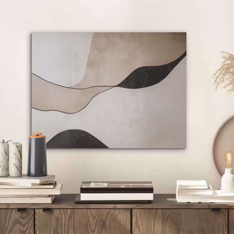 Contourlijnen - Abstracte landschap PET vilt klein -sfeer1