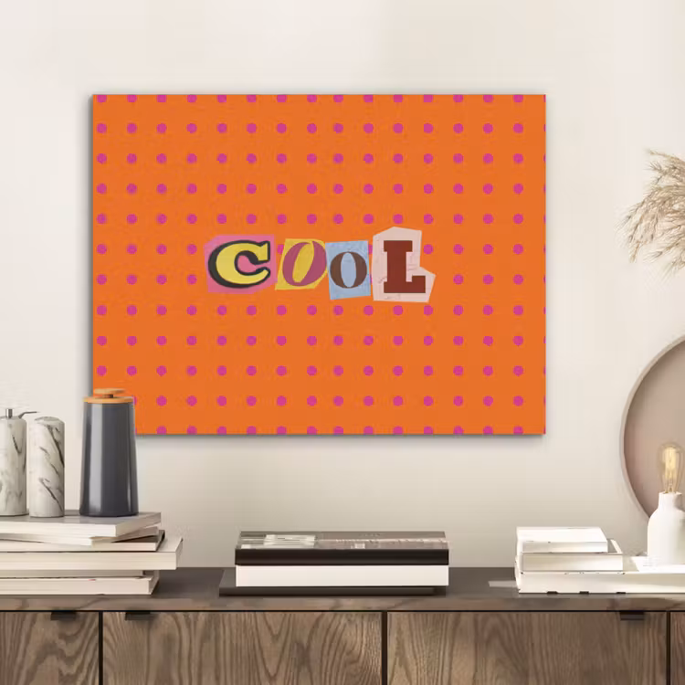 Cool - Stippen - Oranje PET vilt klein -sfeer1