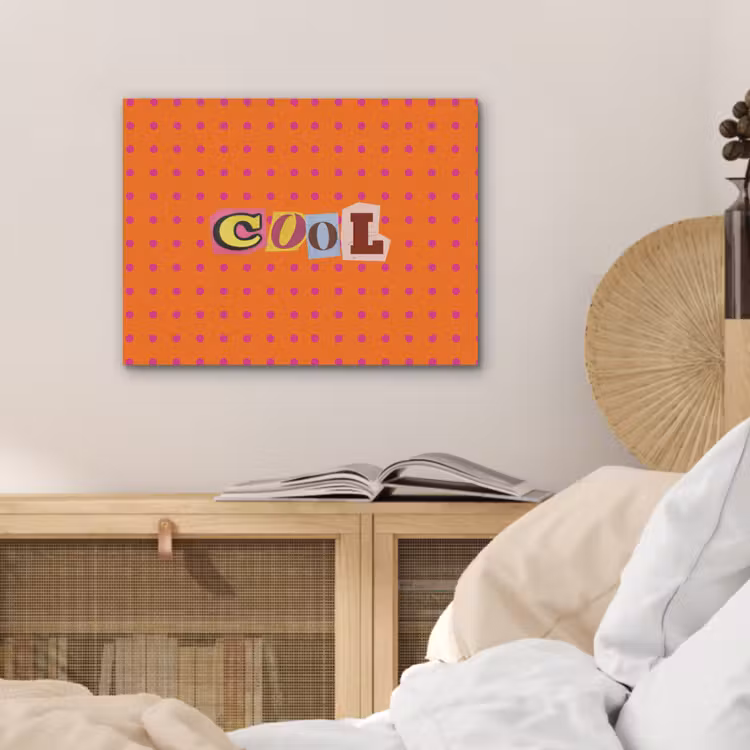 Cool - Stippen - Oranje PET vilt klein -sfeer3