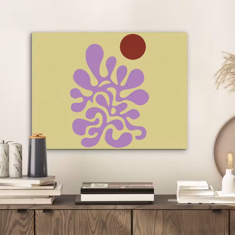 Koraal - Cirkel - Abstract - Geel PET vilt klein -sfeer1
