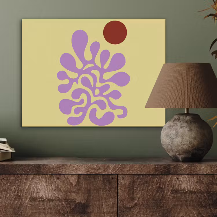 Koraal - Cirkel - Abstract - Geel PET vilt klein -sfeer2