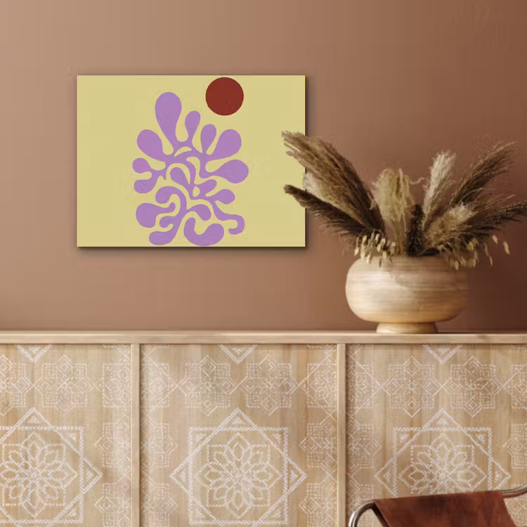 Koraal - Cirkel - Abstract - Geel PET vilt klein -sfeer4
