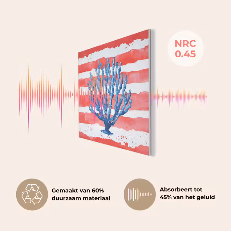 Koraal - Verfstructuur - Rood - Blauw PET vilt klein -USP_NL