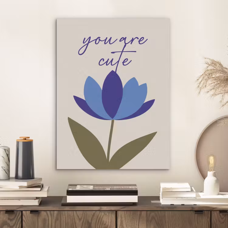 Korenbloem - Valentijn - Bloem - Blauw PET vilt klein -sfeer1