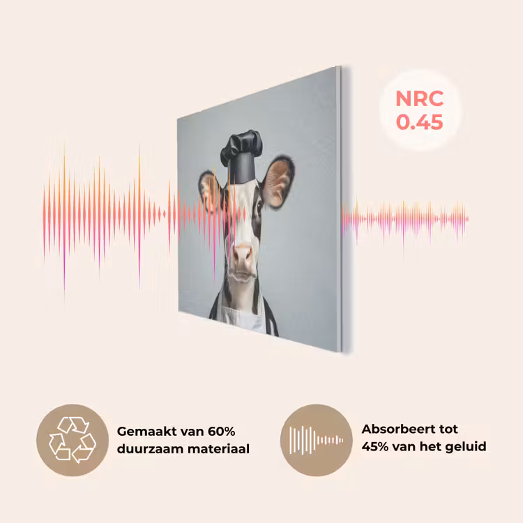 Koe - Zwart - Wit - Kok PET vilt klein -USP_NL