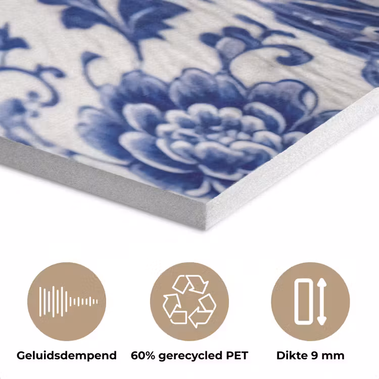 Koe - Delfts - Blauw - Artistiek PET vilt klein -closeup_NL