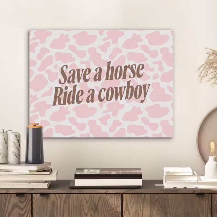 Koeienprint - Roze - Cowboy - Horse PET vilt klein -sfeer1