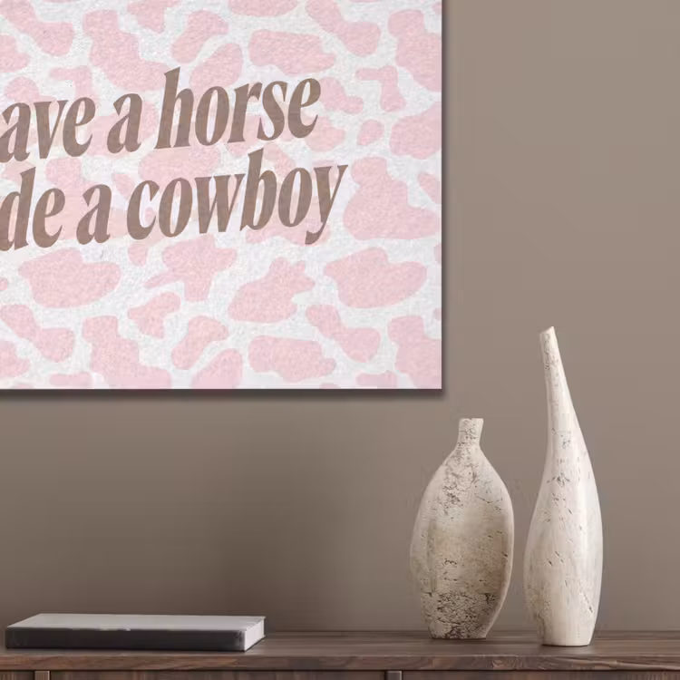 Koeienprint - Roze - Cowboy - Horse PET vilt klein -sfeer6_closeup