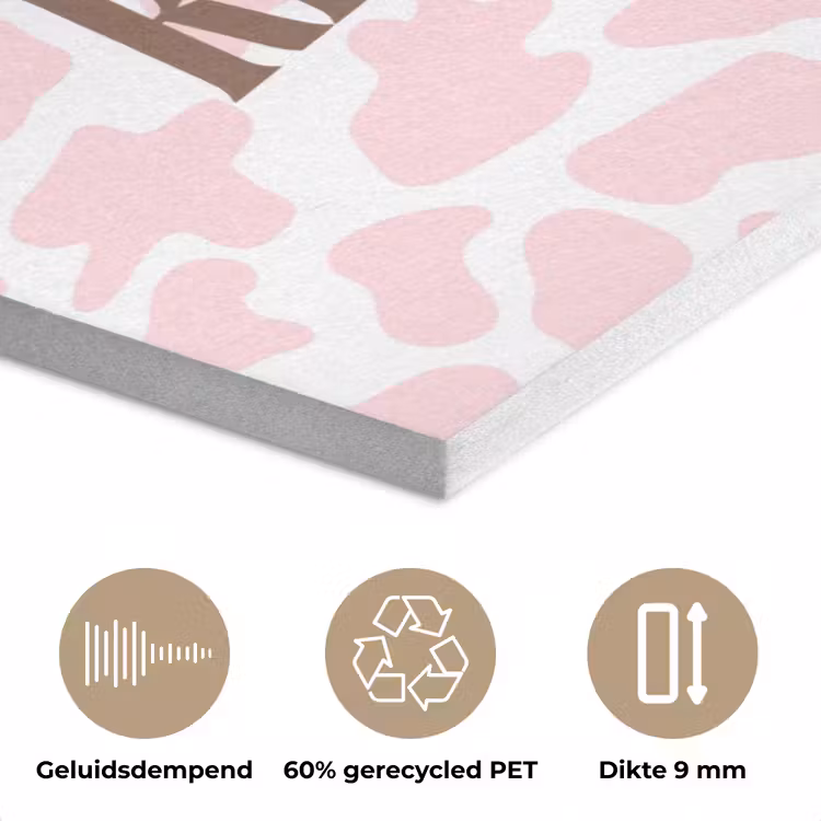 Koeienprint - Roze - Cowboy - Horse PET vilt klein -closeup_NL