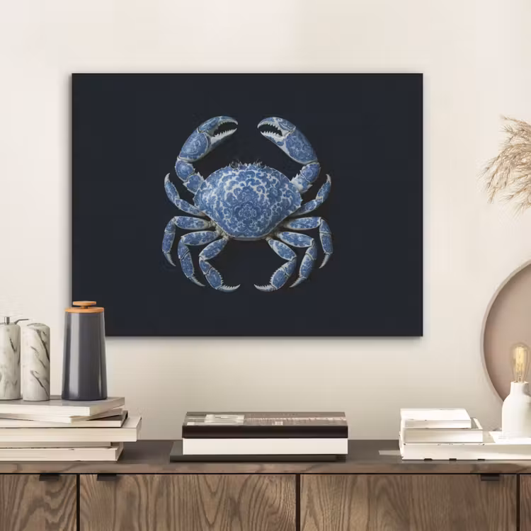 Krab - Delfts blauw - Dieren PET vilt klein -sfeer1