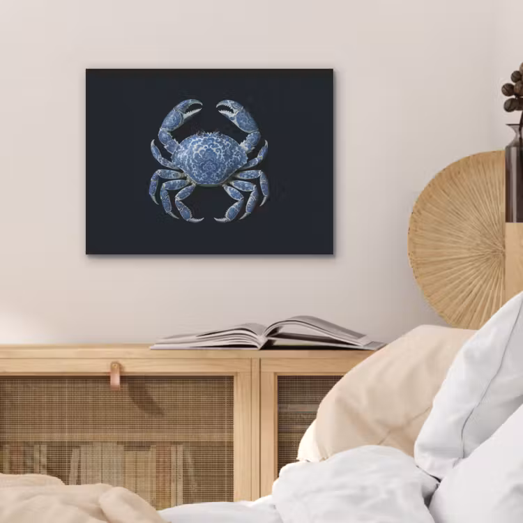 Krab - Delfts blauw - Dieren PET vilt klein -sfeer3