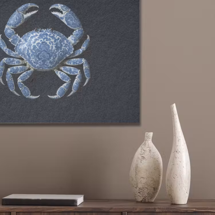 Krab - Delfts blauw - Dieren PET vilt klein -sfeer6_closeup